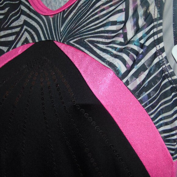 GK Black Pink Leotard NoTag - Picture 2 of 7